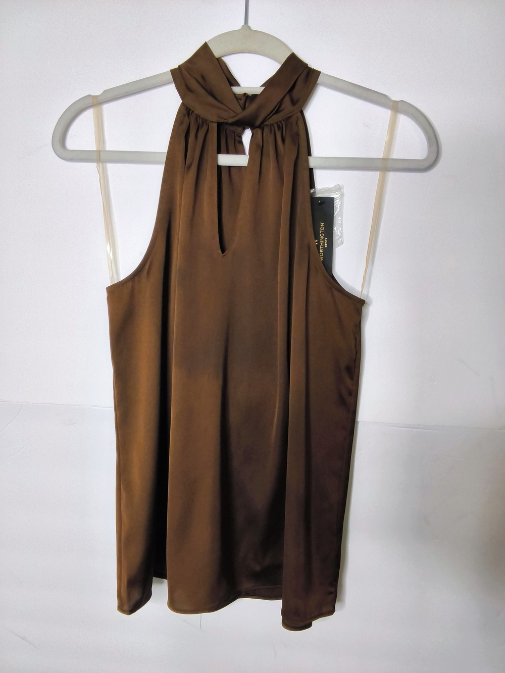 Worthington Brown Halter Tie-Neck Camisole
